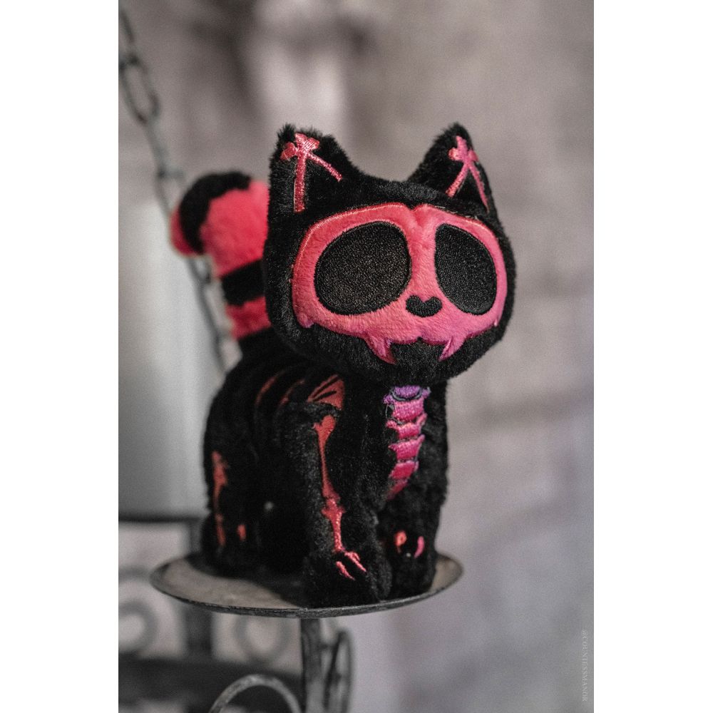 Vampire Freaks - Bubblegum Skelekitty Plush 3DSchlÃ¼sselbund - Schwarz/Rosa